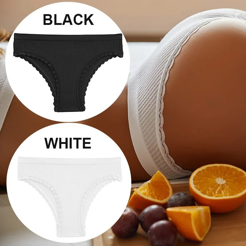 FINETOO 2PCS/Set Women Lace Seamless Sexy Panties 6 Solid Color Brazilian Panty Girl Briefs Lingerie Underpant M-2XL Underwear