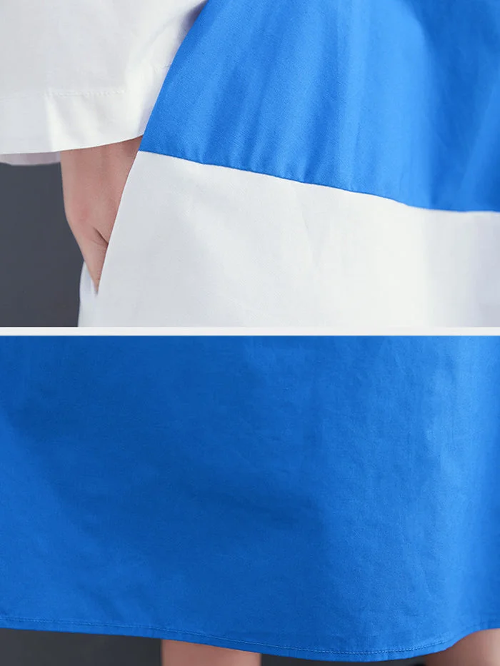 Stylish Striped Panel Shirt Dress