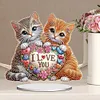 Acrylique amour chats-bricolage ornement