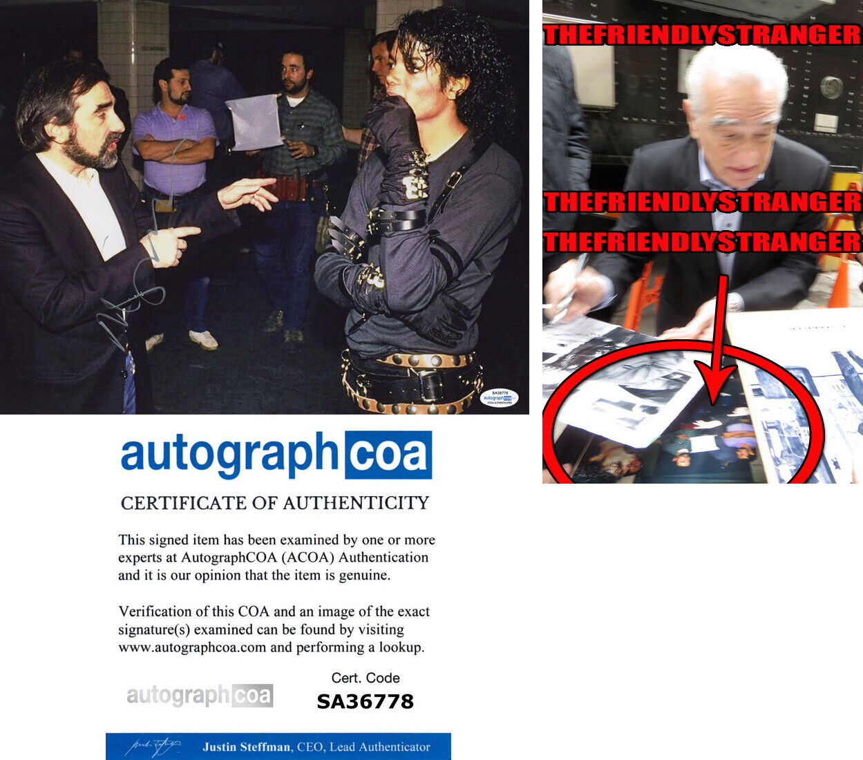 MARTIN SCORSESE signed MICHAEL JACKSON BAD