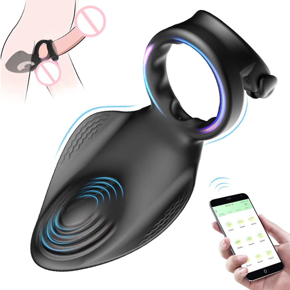 App Remote Control Vibrating Double Ring With Prostate Massager 