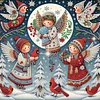 (US Only)4pcs Xmas Angel - Diamond Painting - Partial Special Shaped Drill (Canvas|30*30cm)