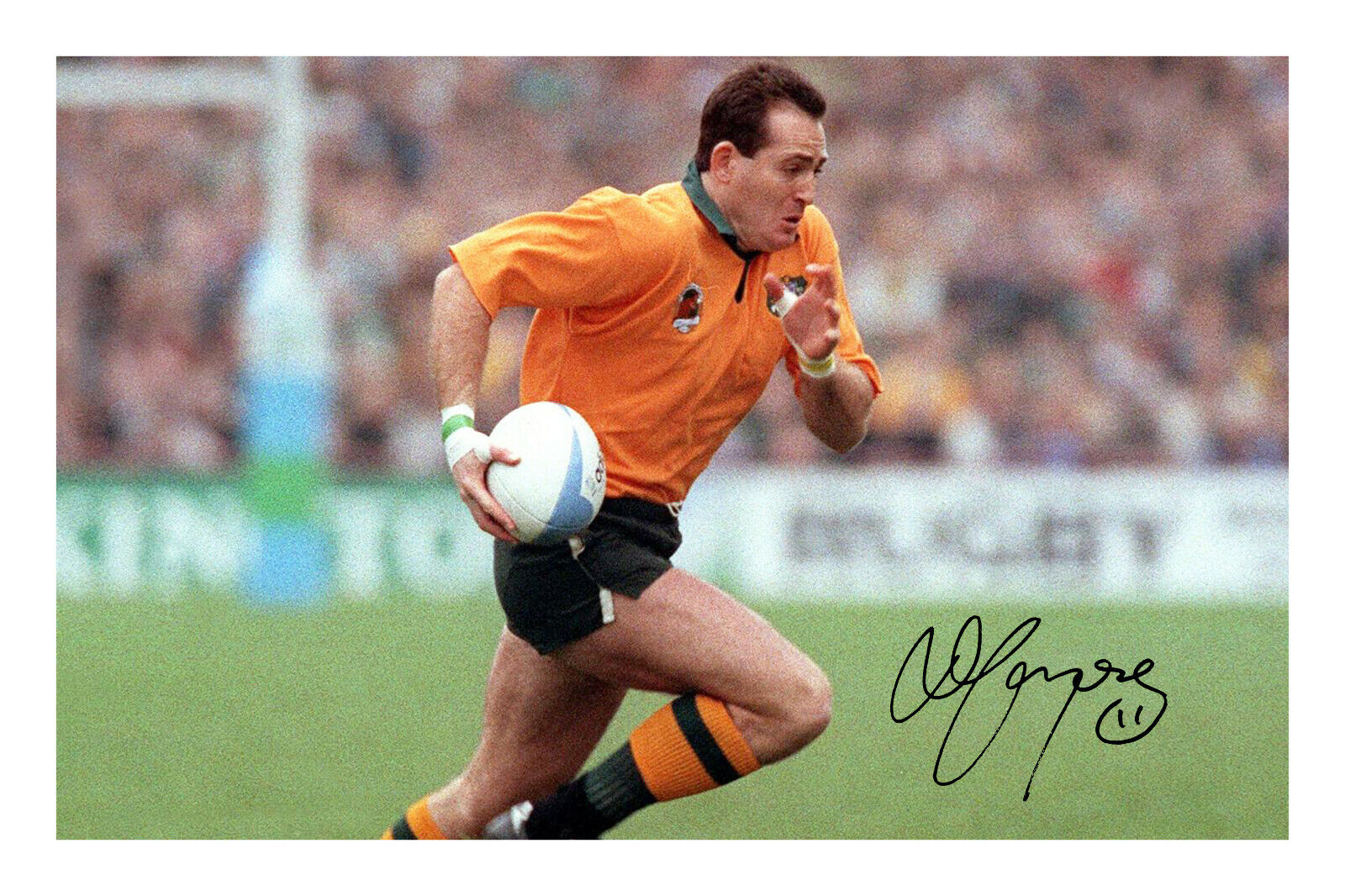 David Campese Signed A4 Autograph Photo Poster painting Print Australia Wallabies Rugby