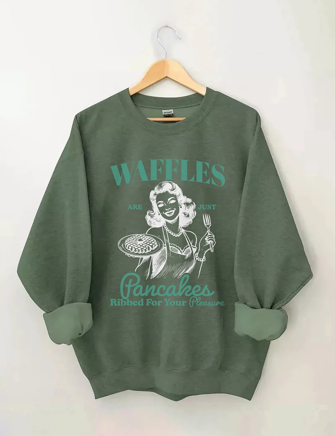 Waffles Are Just Pancakes Ribbed for Your Pleasure Sweatshirt