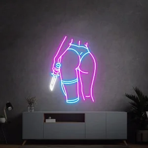 Pornhint Sexy Body with knife Neon Sign, Female Woman Neon Lights, Wall Decor, Sexy Girl Neon Sign, Custom Neon Sign, Sexy Body Led Sign, Neon Sign NSFW