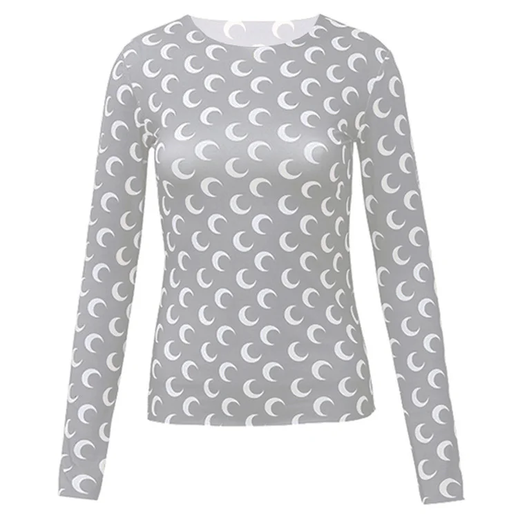 Brownm Brownm Mi With The Same Moon Bottom Shirt Ice Silk Sunscreen Clothes T-Shirt Sweet And Spicy Wind Show Thin Skin Clothes