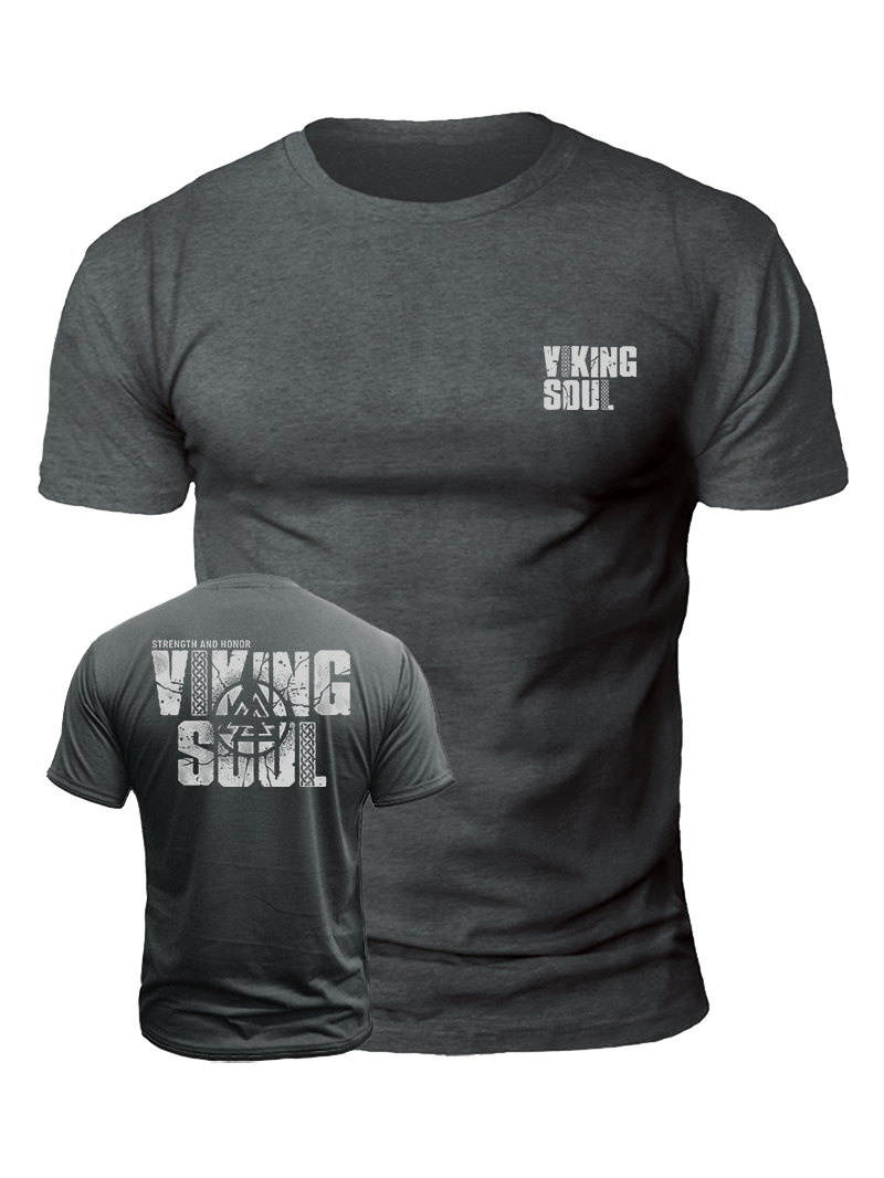 VIKING SOUL Duplex Printing Cotton T-Shirt