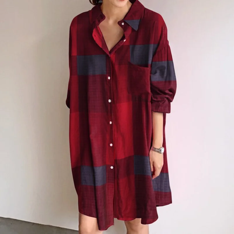 Checked Shirt Dress Long Sleeve Plaid Mini Vestidos Women Summer Sundress ZANZEA 2022 Kaftan Female Casual Floral Robe