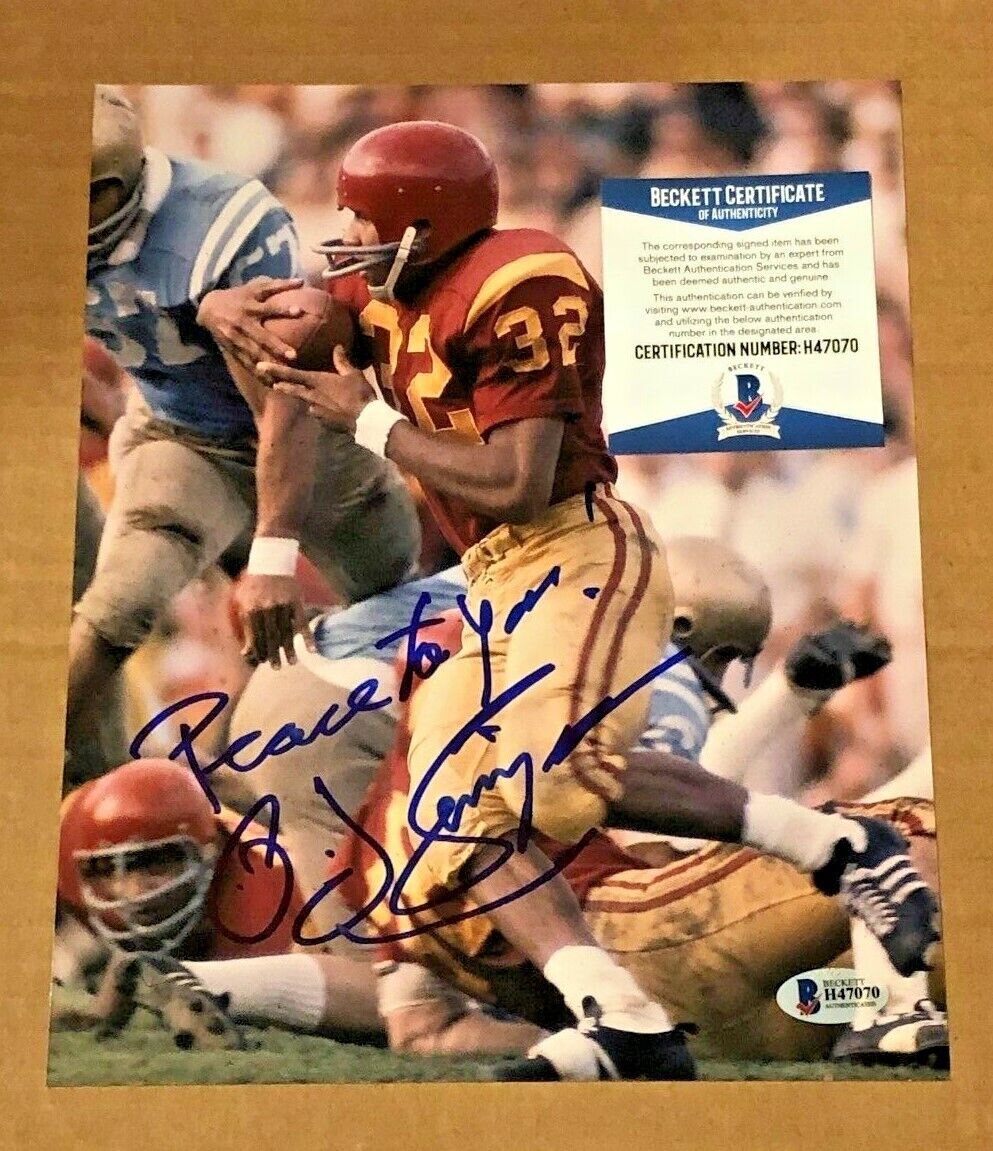 O.J. SIMPSON SIGNED 8X10 USC TROJANS Photo Poster painting BECKETT CERTIFIED