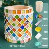 Glass Mosaic Art DIY Kit With Wood Pen Holder Square Crystal Mosaic Supplies Art Kit 