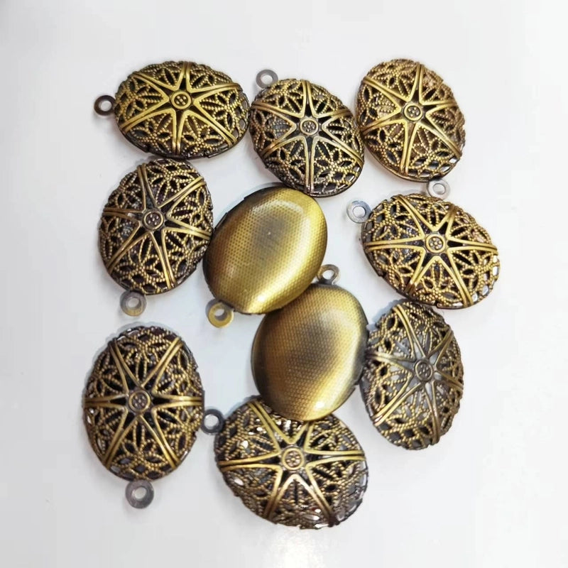 20 PCS/Package Copper Photo Box Locket Charms