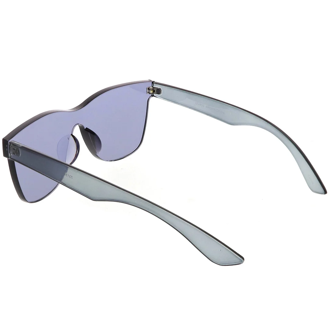 Rimless Horn Rimmed Mono Block glasses With Colorful One Piece PC Lens 68mm