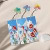3Pcs DIY Pearl Painting Flowers Bookmark with Butterfly Pendant Home Office Supplies Gift for Book Lovers