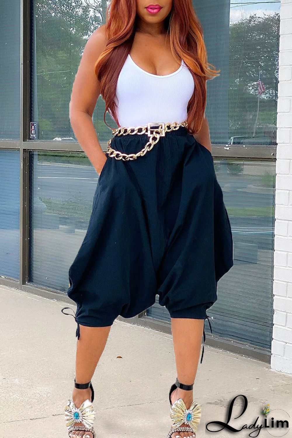 Burgundy Casual Solid Bandage Patchwork U Neck Two Pieces