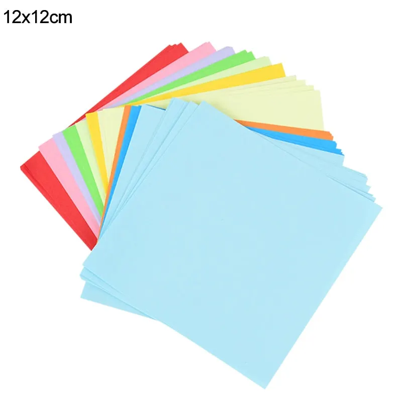 100pcs Square Origami Paper Double Sides Solid Color Folding Paper Multicolor Kids Handmade DIY Scrapbooking Craft Decor