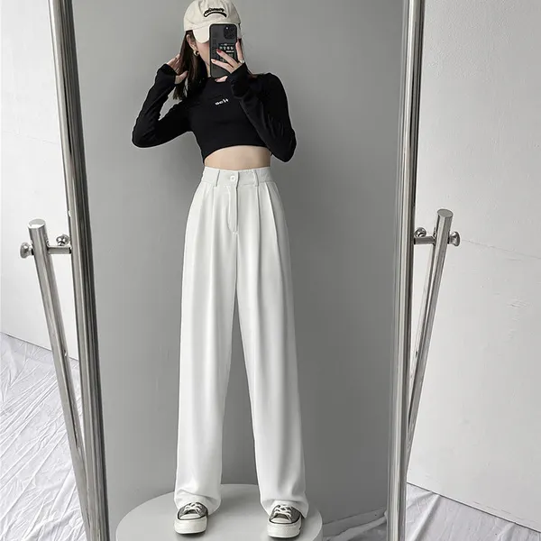 Brownm Brownm Autumn Dress New High Waist Loose Hanging Feeling Straight Pants Show Thin Pants Drop Feeling Suit Pants Ins Floor Pants Tide