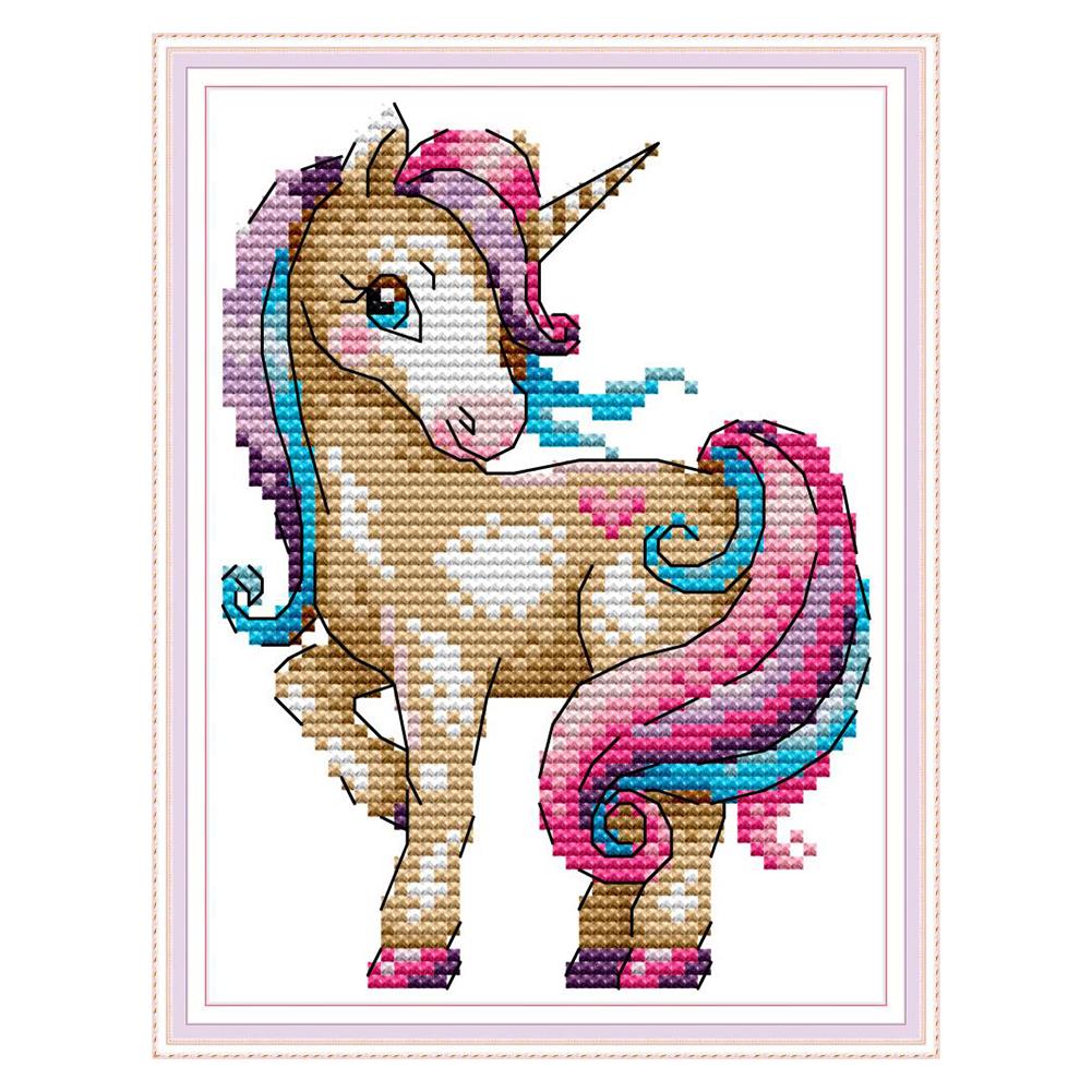 

Unicorn - 14CT Stamped Cross Stitch - 14*17CM, 501 Original