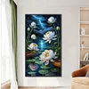 >SALE<5D DIY Full Round Drill Partial AB Diamond Painting Lotus Pond Decor 45x75cm