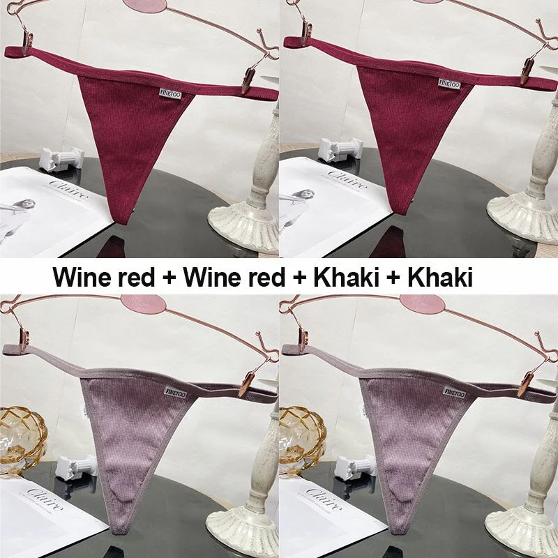 4PCS/Set Sexy G-String Women's Panties Cotton Underwear Lingerie for Female Underpants T-Back Panties Briefs Thong Intimates