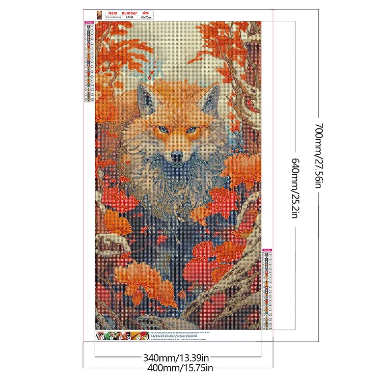 Flower Fox 40*40CM(Canvas) Diamond Painting