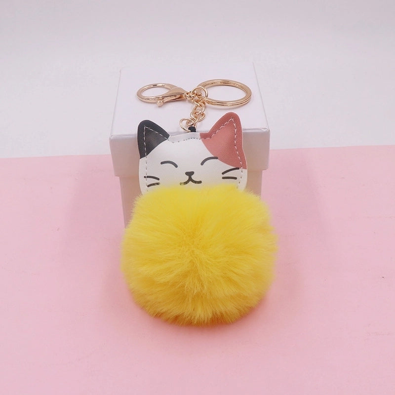 Cute Cat Alloy Plush Unisex Bag Pendant Keychain 1 Piece