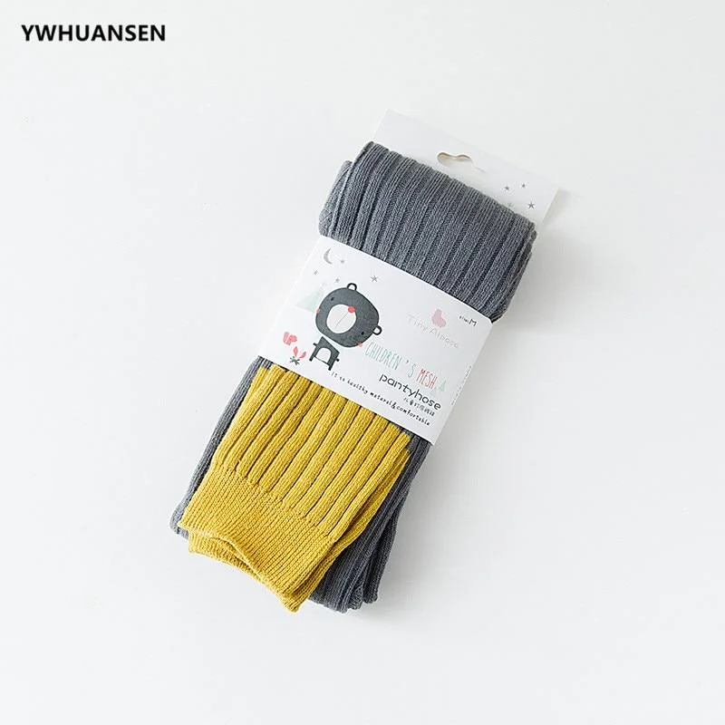 YWHUANSEN Double Needle Patchwork Cotton Leggings for Girls Spring Autumn Leggings for Children Fashionable Legging Infantil