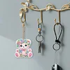 5Pcs DIY Bear Double Sided Special Shaped Diamond Painting Keychains