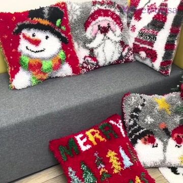 Star Picking Gnomes Latch Hook Pillow Kit for Adult, Beginner and Kid veirousa