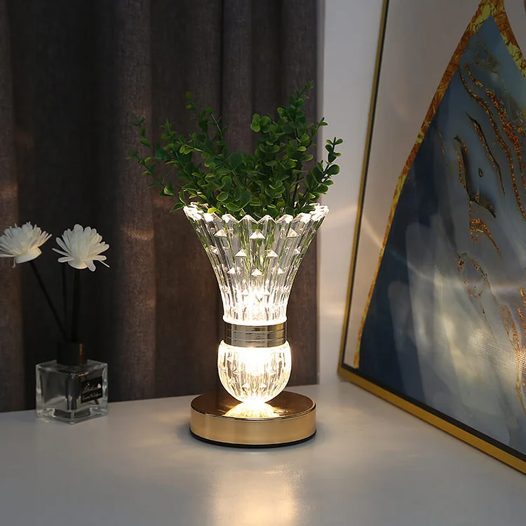 LED Crystal Vase Lamp