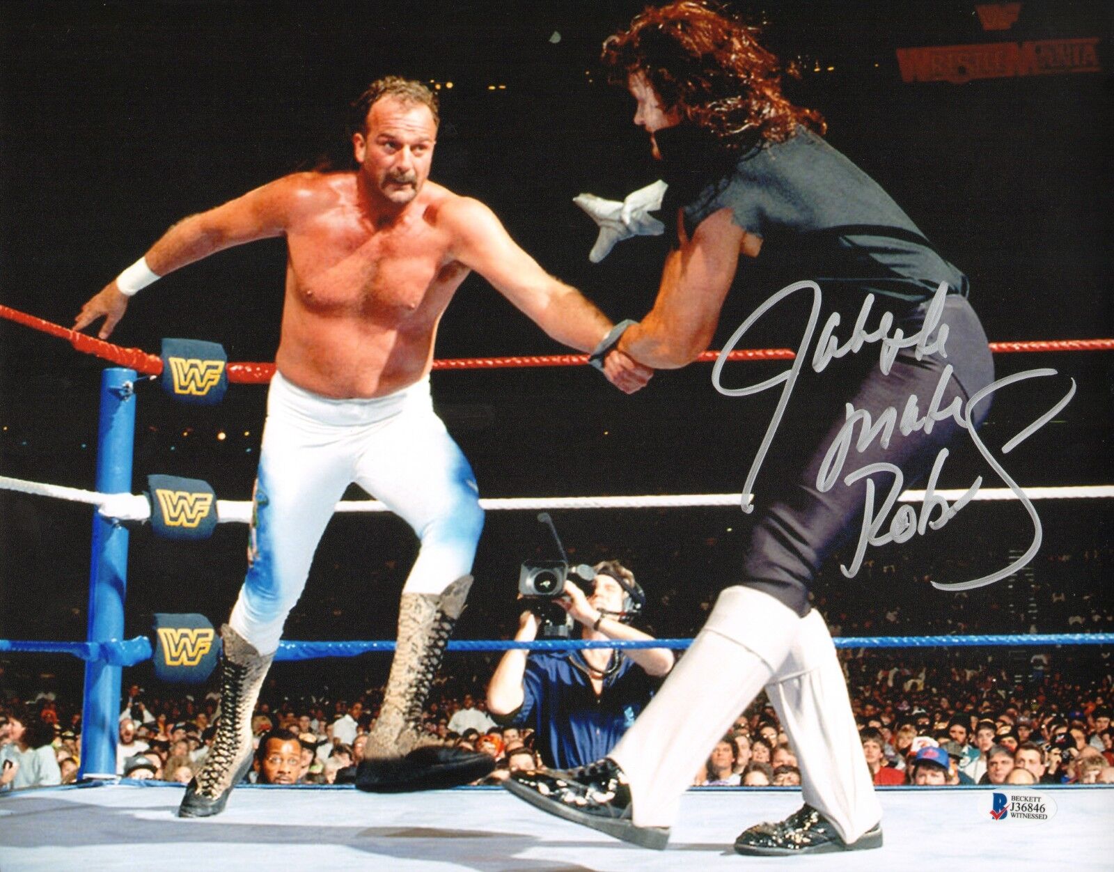 Jake The Snake Roberts Signed 11x14 Photo Poster painting BAS Beckett COA WWE Undertaker Picture