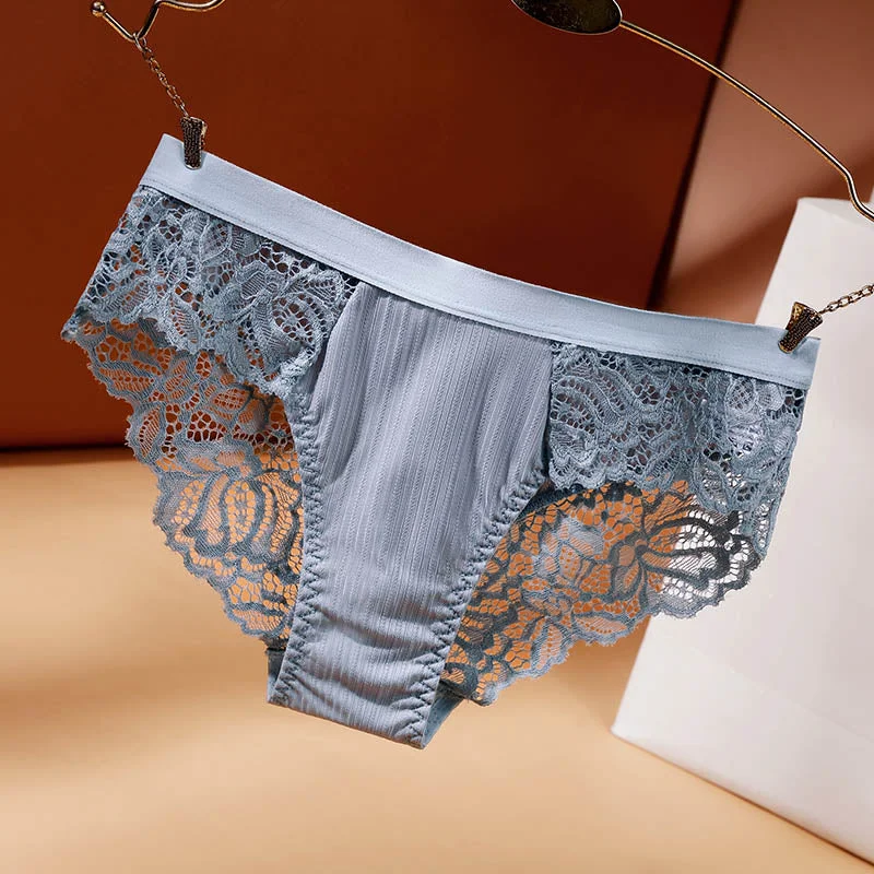 Sexy Panty Briefs Lace Panties Women Underwear Transparent Lingerie for Female Ladies Plus Size L-XXL Floral Underpants