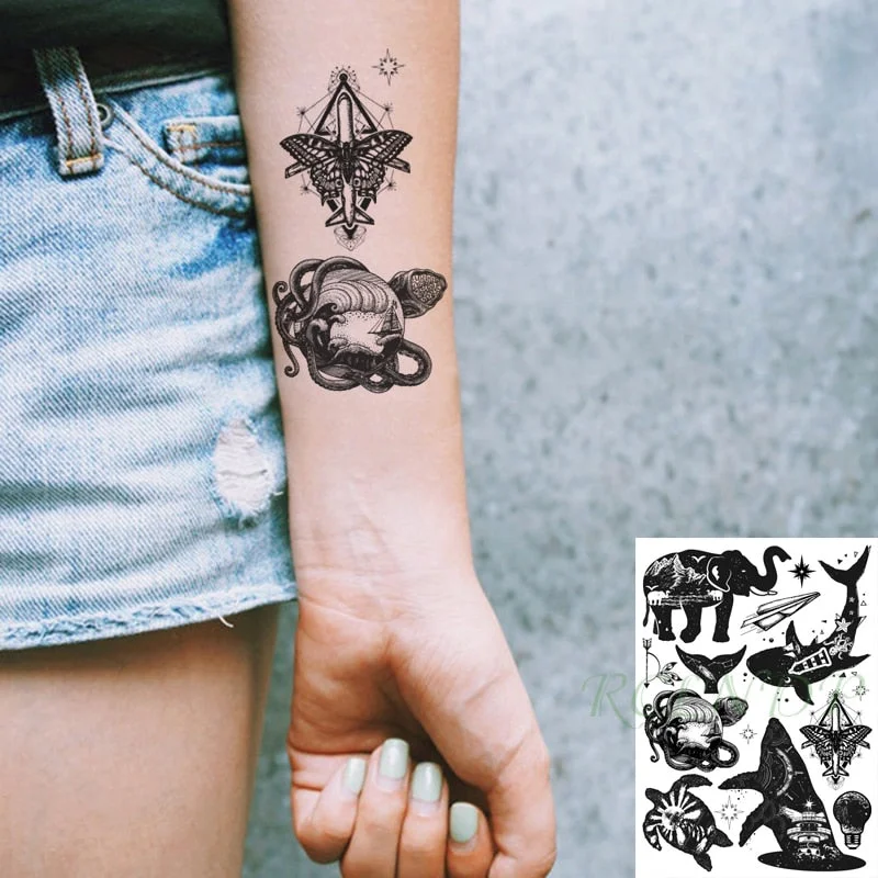 Waterproof Temporary Tattoo Sticker Symbol Totem Wing Tatto on Leg Arm Back Tattos Sexy Flash Tatoo Fake Tattoos for Men Women