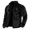 Men's Outdoor Retro Western Style Double-Sided Fleece Stand Collar Cardigan Jacket Thickened Coat by Inlyline