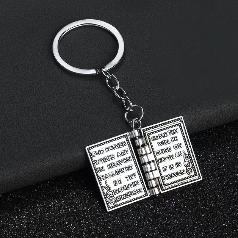 Minimalist Book Letter Alloy Plating Keychain