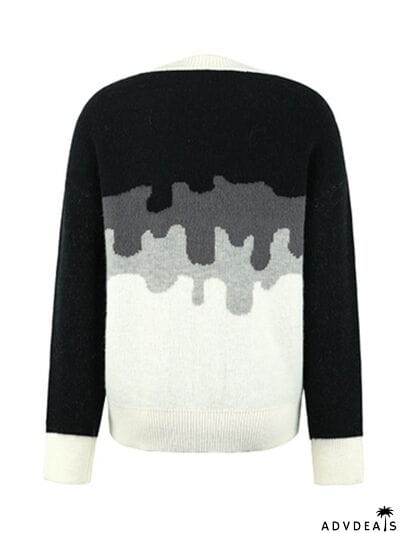 Color Block Dropped Shoulder Sweater