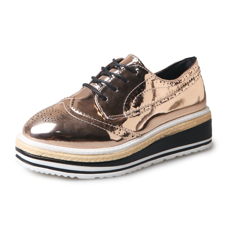 Bullock Carved Oxford Platform Shoes-PABIUYOU- Women's Fashion Leader