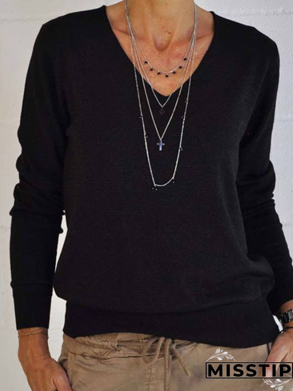 Long Sleeve Plain Tops