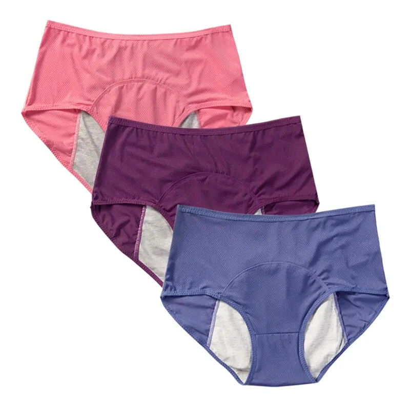 Menstrual Panties Women Sexy Pants Leak Proof Incontinence Underwear Period Proof Cotton High Waist Warm Female Briefs 2/3PCS
