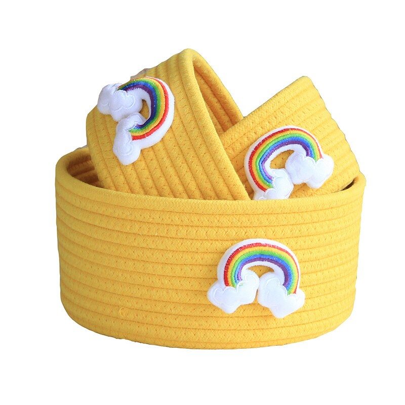 Cartoon Animals Cotton Rope Storage Baskets Baby Dirty Clothes Laundry Basket Weaving Kids Toys Desktop Sundries Organizer Box