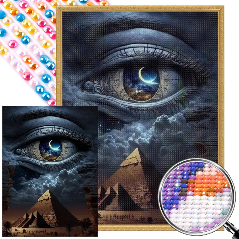 Partial AB Diamond Painting - Full Round Drill - Eyes of Egypt(Canvas|45*60cm)