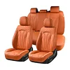 FLORICH Car Seat Covers Full Set, Leather Seat Covers for Cars, Orange Seat Cover, Waterproof Car Seat Cushion Universal Car Seat Protector Front Seats and Back Fit for Most Cars Trucks SUVs