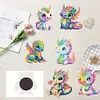 6Pcs Acrylic Dinosaur DIY Diamond Art Refrigerator Magnets Sticker for Beginners
