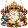 Acrylic Special Shape Xmas Pray Diamond Pearl Painting Clock Handicraft Hanging Kit