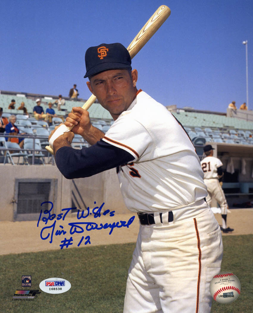 Jim Davenport SIGNED 8x10 Photo Poster painting San Francisco Giants + INSC PSA/DNA AUTOGRAPHED