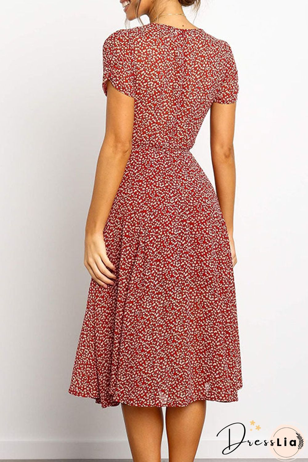 Fashion Sweet Split Joint V Neck A Line Dresses