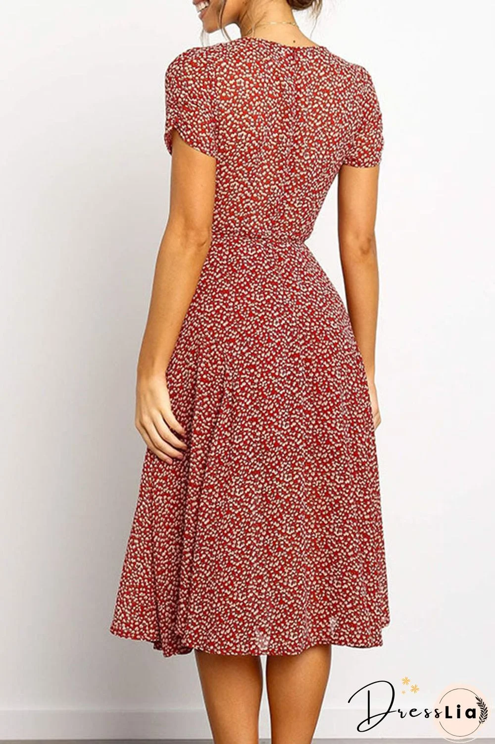 Fashion Sweet Split Joint V Neck A Line Dresses