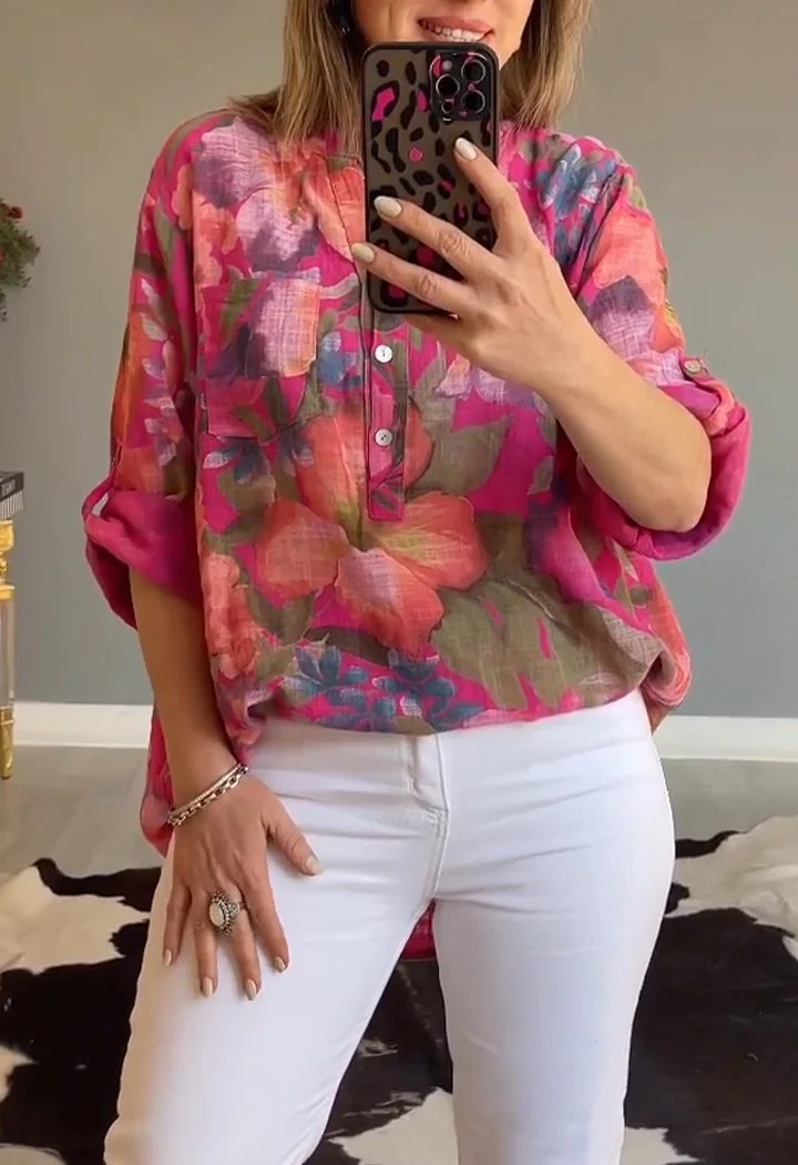 V-neck Printed Top
