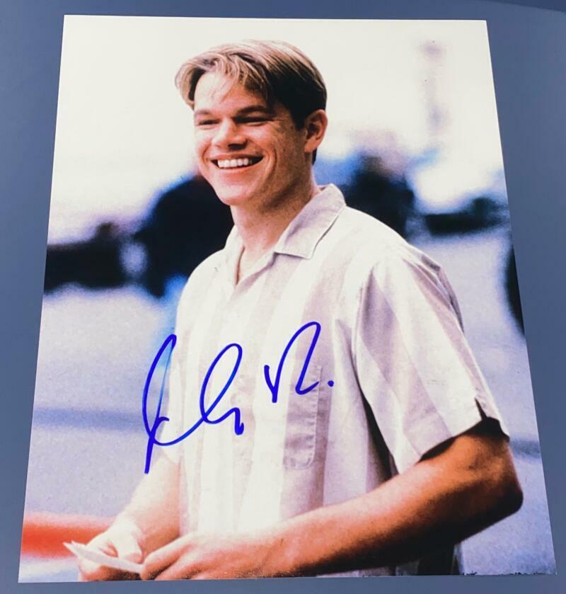 MATT DAMON SIGNED AUTOGRAPH CLASSIC IMAGE INTENSE ACTION STUD 11X14 Photo Poster painting COA A