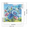 Schmetterling und blaue Blumen - speziell geformtes Diamantgem&auml;lde - 30*30cm