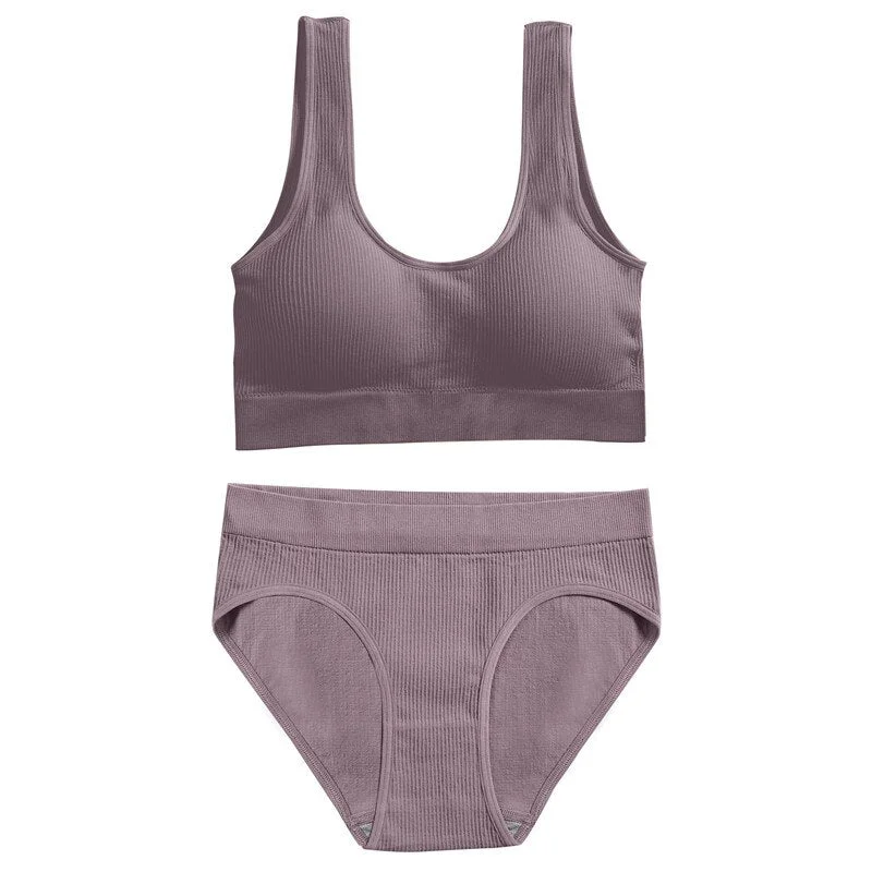 Women Tops Set Wireless Bras + Panties Sexy Lingerie Female Underwear Camis Push Up Brassiere for Woman Tank Crops Suit Lingerie